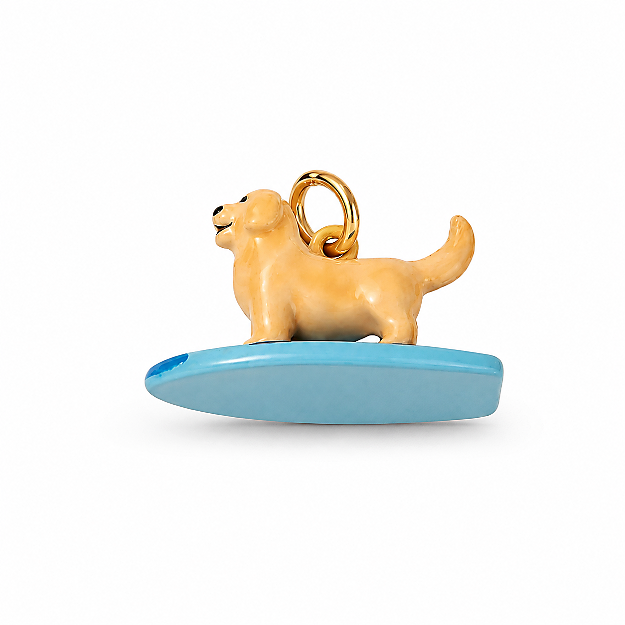 CALEO clean white thumbnail - Golden Surf Dog Pendant Charm - 2026-07-24