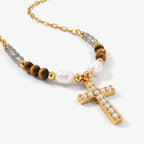 Grounded Grace Cross Necklace - thumbnail gold