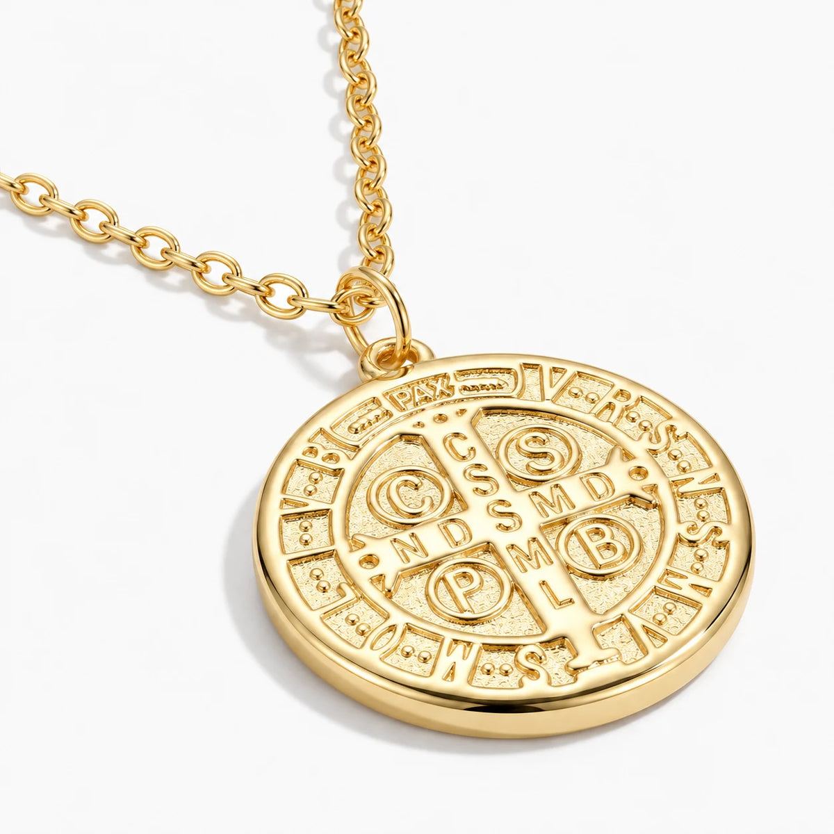 Guardian Benedict Medal Necklace - thumbnail gold