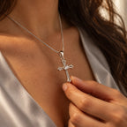 Heritage Cross Necklace - silver lifestyle detail