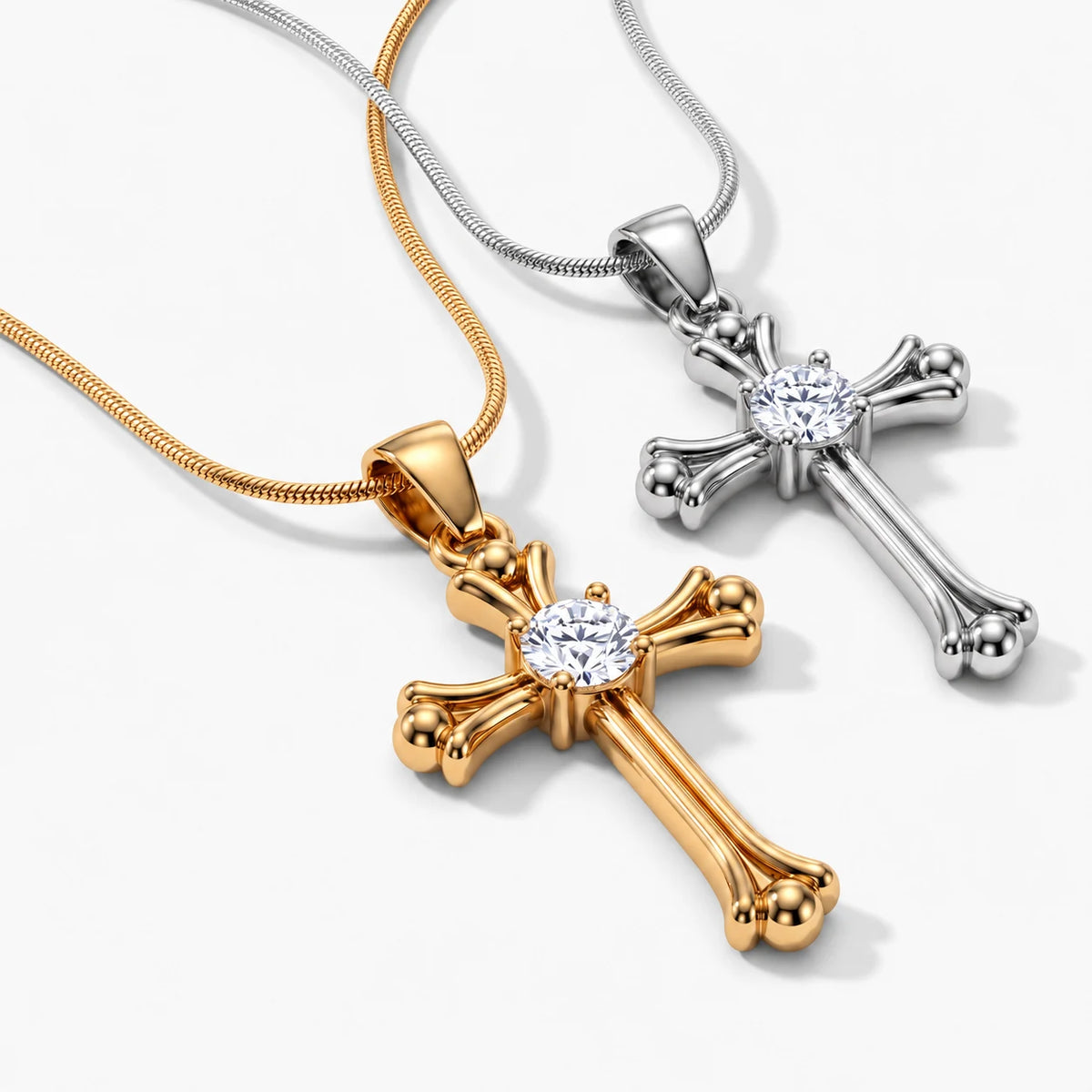 Heritage Cross Necklace - gold silver dual