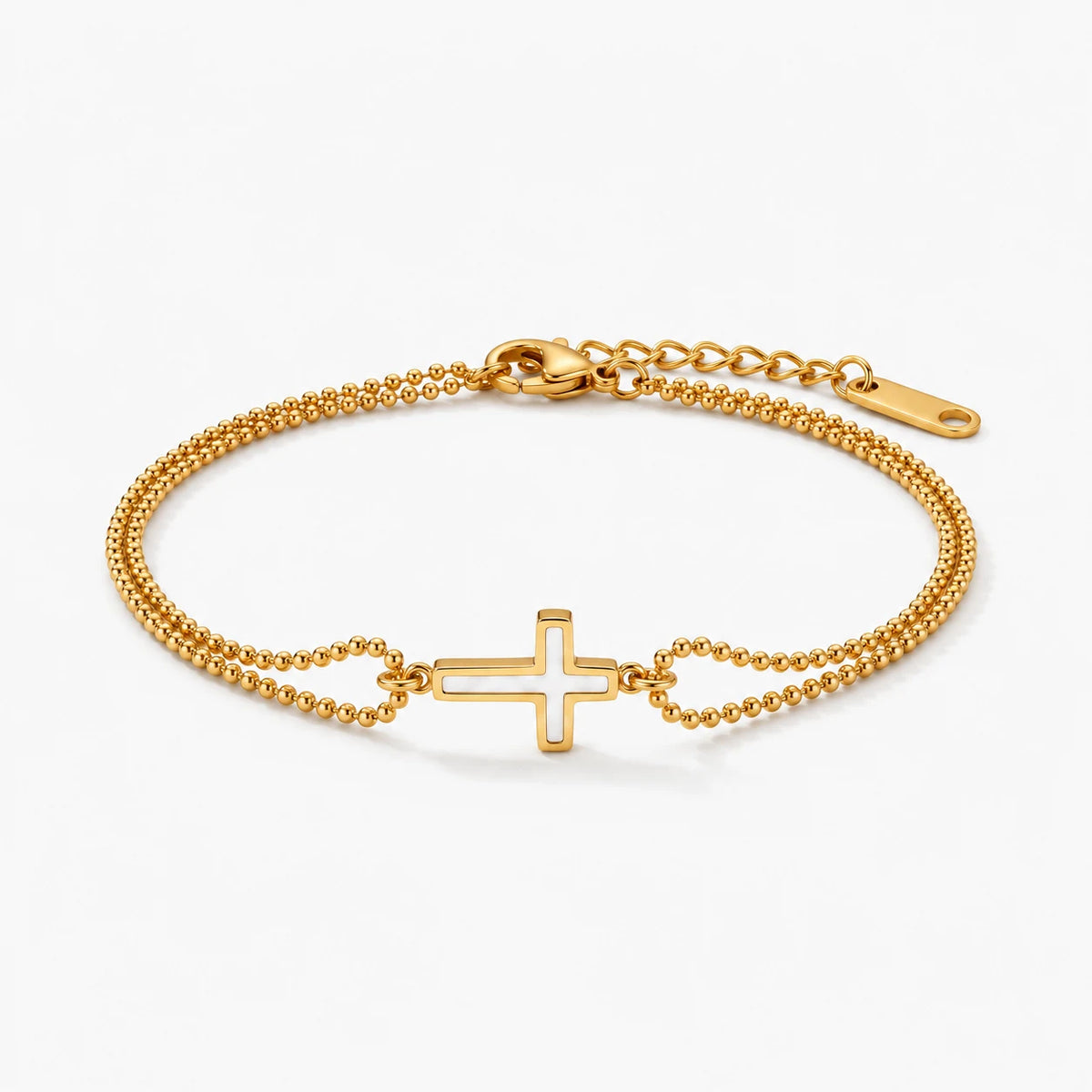 Ivory Grace Cross Bracelet - thumbnail gold