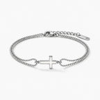 Ivory Grace Cross Bracelet - thumbnail silver