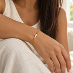 Ivory Grace Cross Bracelet - lifestyle gold