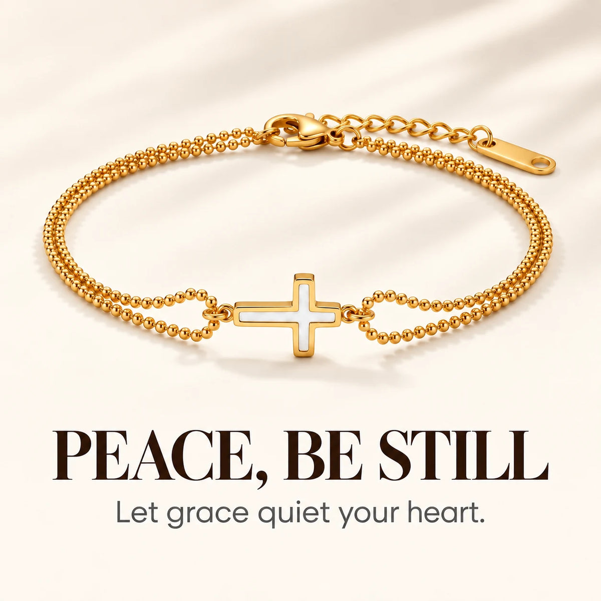 Ivory Grace Cross Bracelet — Peace Be Still