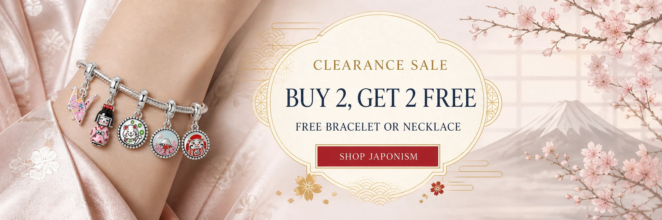 Japonism charm collection in 925 sterling silver: Buy 2 Get 2 Free plus a free bracelet or necklace