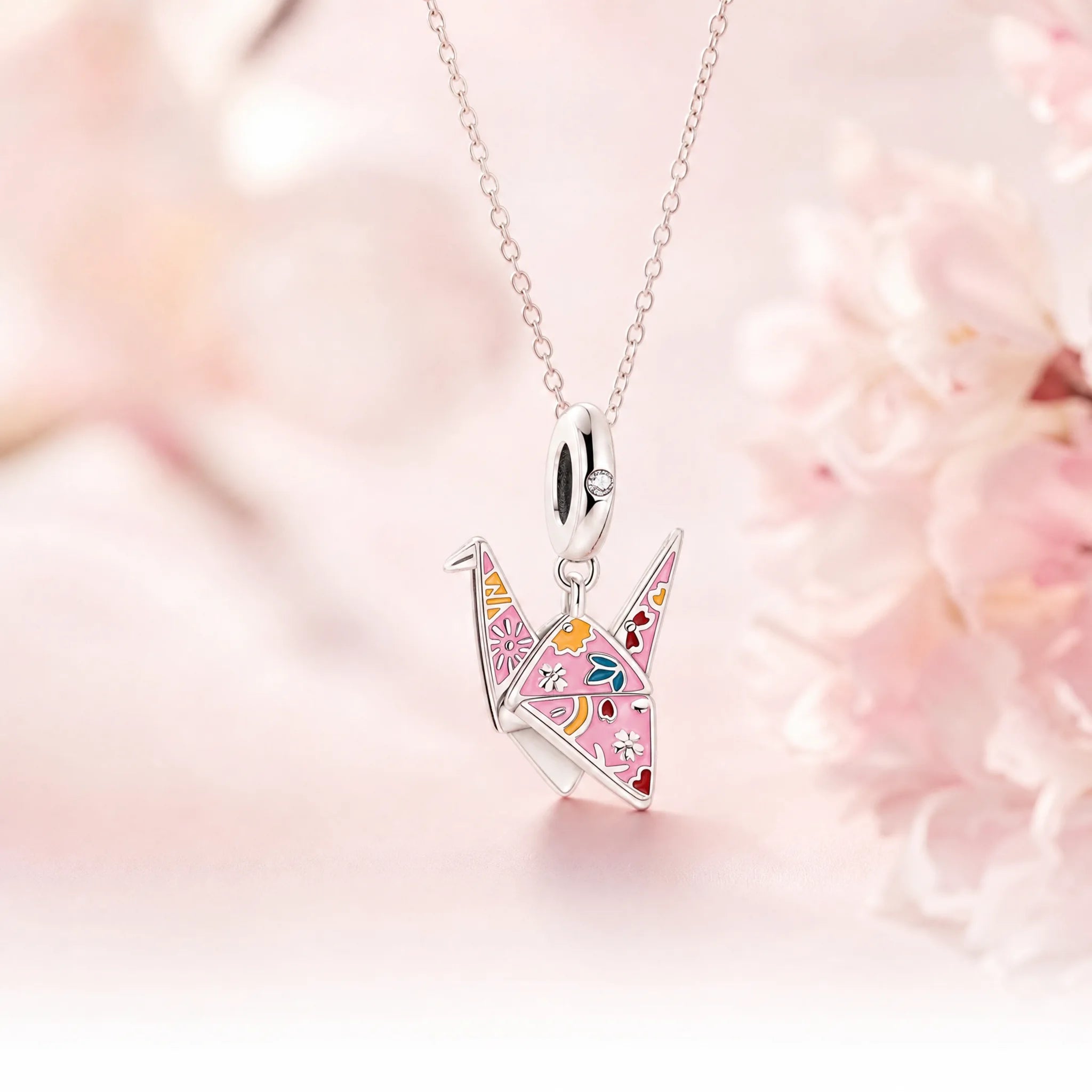 CALEO Japonism lifestyle image - Pink Origami Crane Dangle Charm - japonism-refbatch-ref05-pink-origami-crane-dangle-charm - 2026-07-27