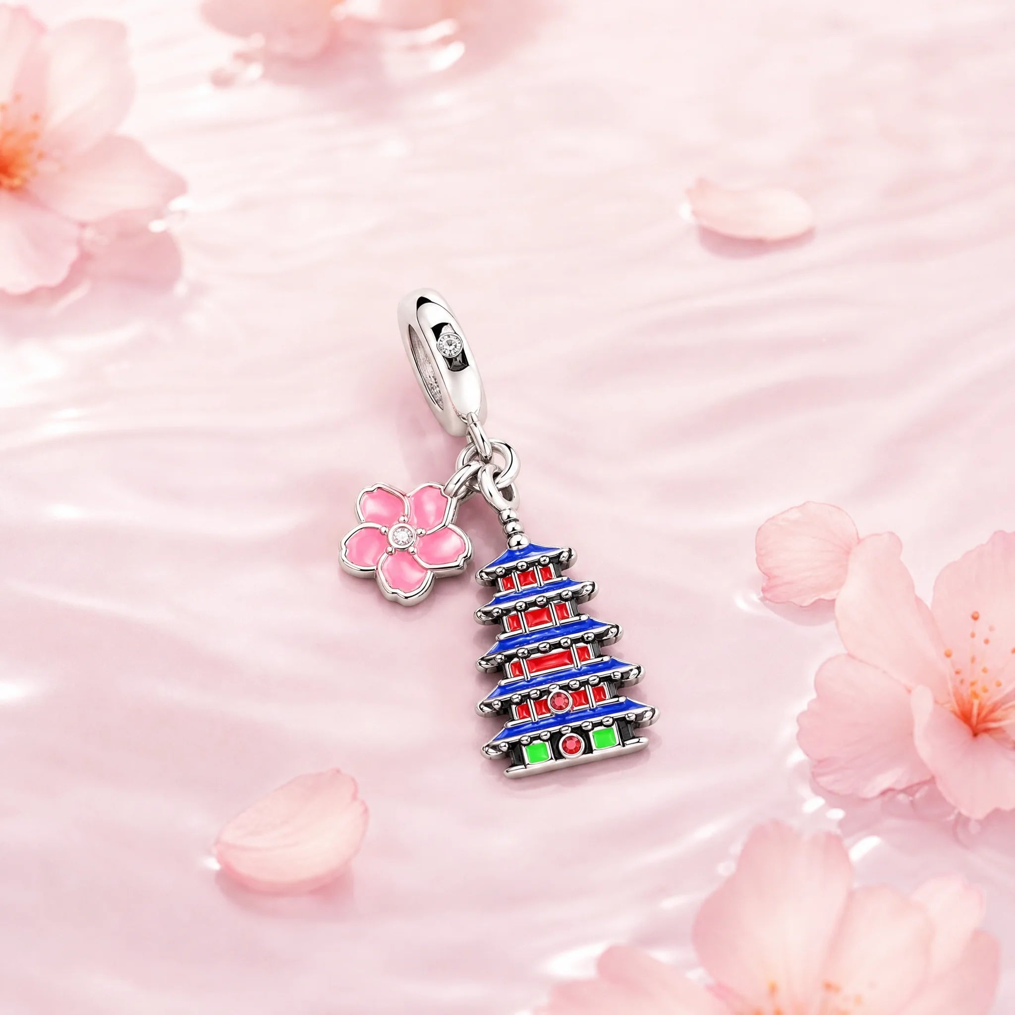 CALEO Japonism lifestyle image - Mount Fuji Sakura Medallion Dangle Charm - japonism-refbatch-ref07-mount-fuji-sakura-medallion-dangle-charm - 2026-07-27