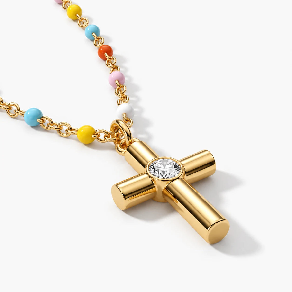 Joyful Grace Cross Necklace - thumbnail gold