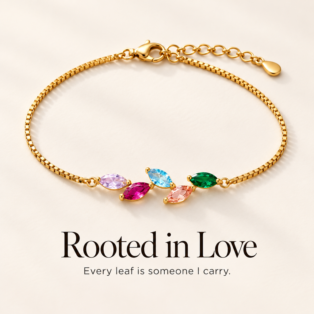 Leaf Family Birthstone Bracelet — Rooted in Love emotional thumbnail
