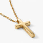 Legacy Engraved Cross Necklace - thumbnail gold