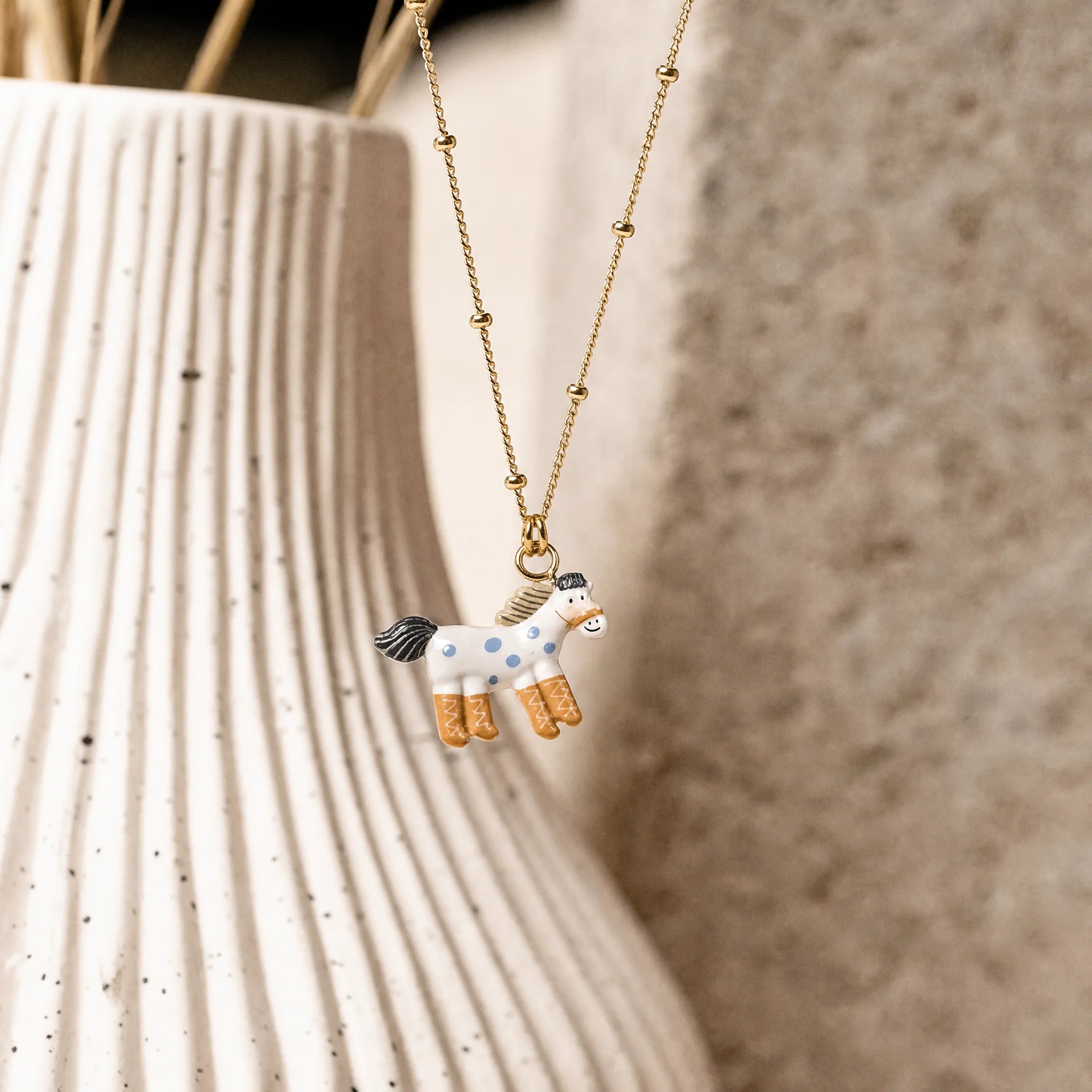 CALEO lifestyle Reference bank random - White Horse Pendant Charm - lifestyle-refbank-random-20260727-r13-white-horse-pendant-charm