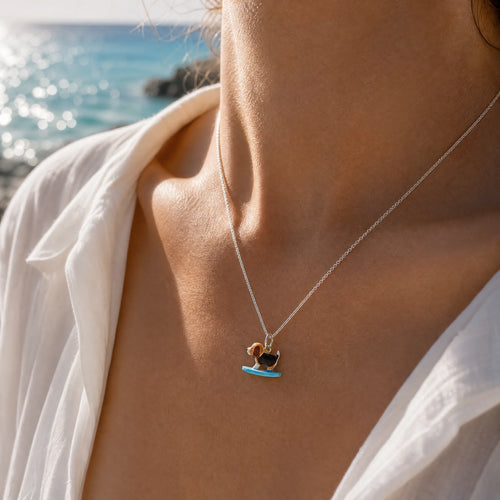 CALEO lifestyle Reference bank random - Black Dachshund Surf Pendant Charm - lifestyle-refbank-random-20260727-r59-black-dachshund-surf-pendant-charm