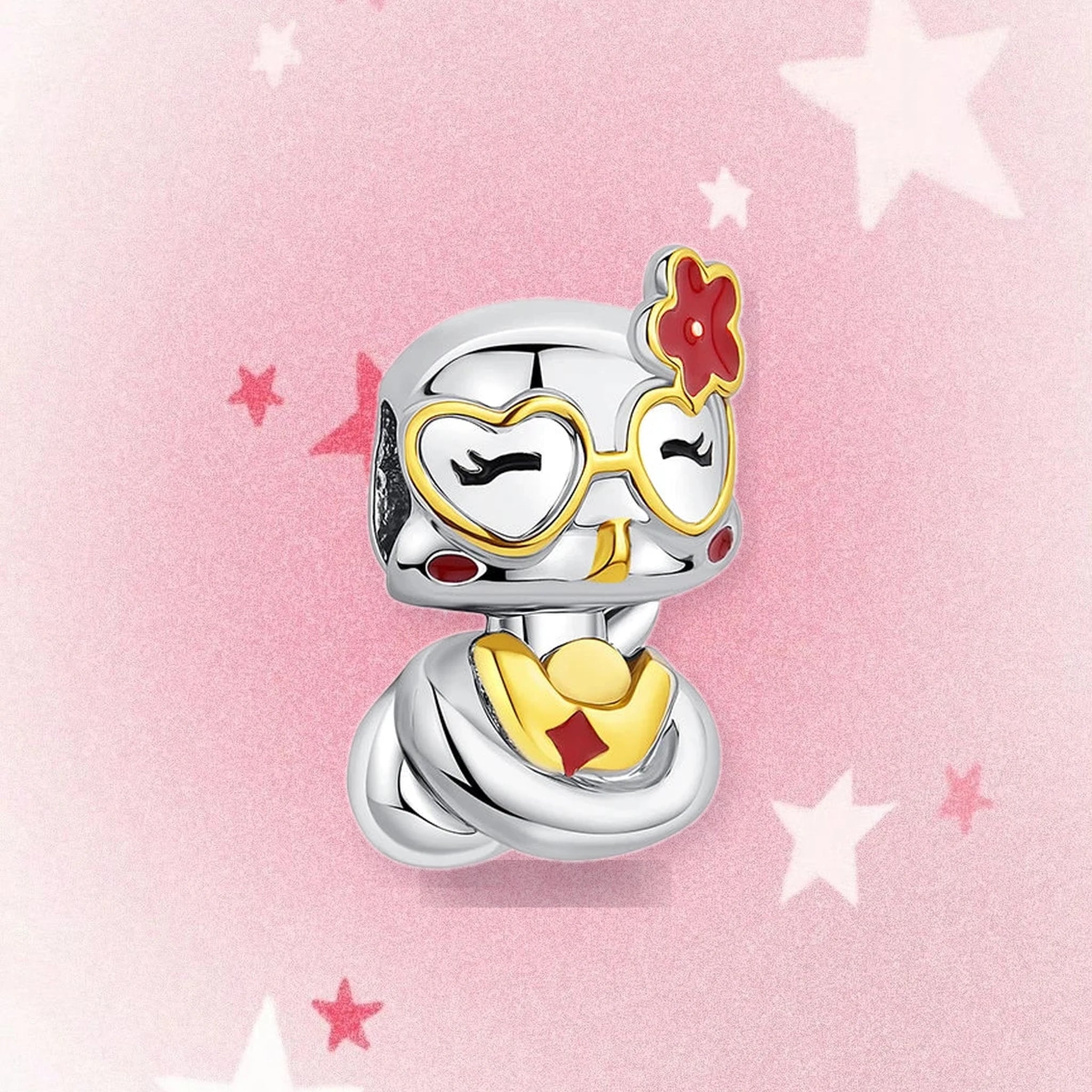 CALEO Japanese charm thumbnail - Lucky Cat & Koi Dangle Charm - pink star background - 2026-07-22