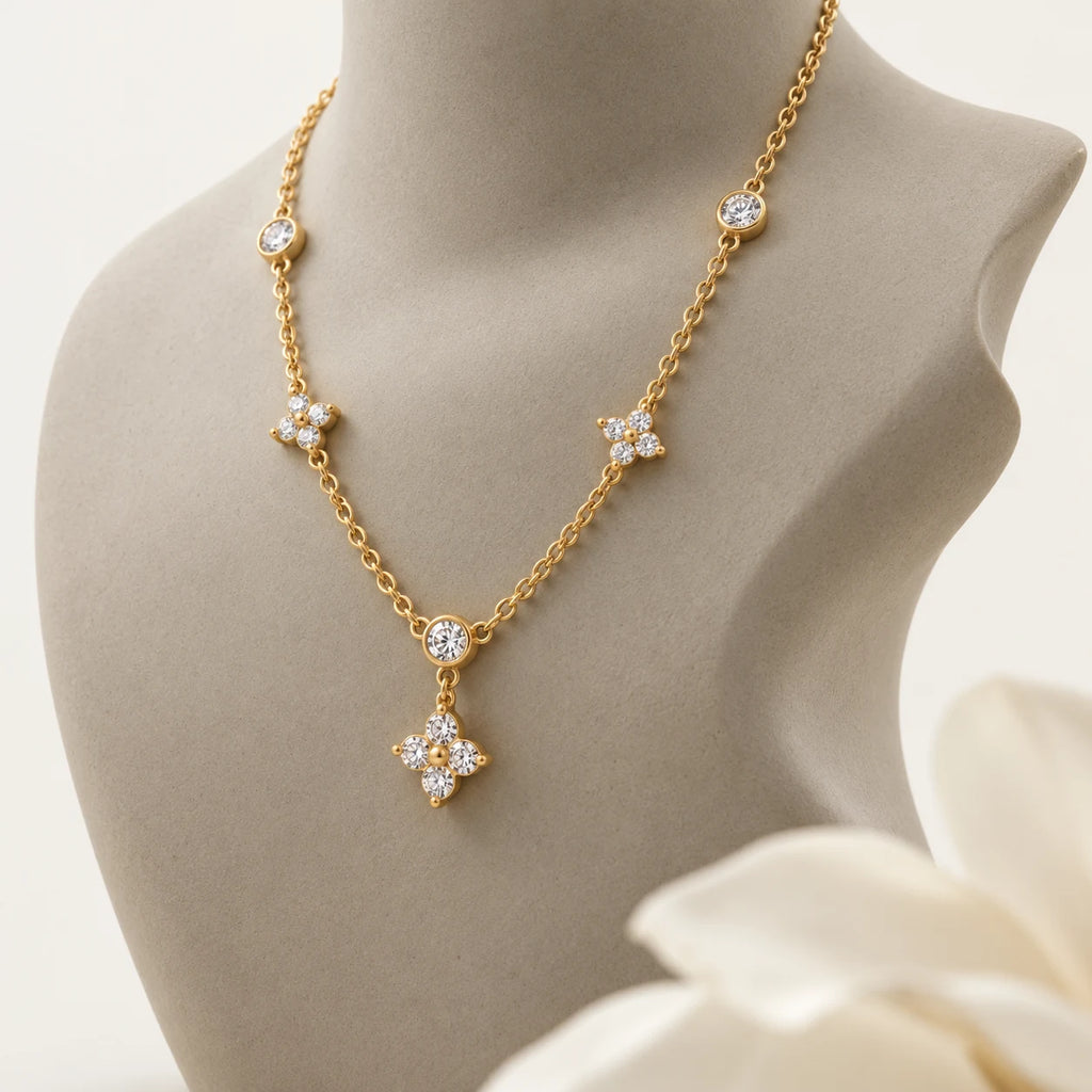 Luminous Blossom Necklace - editorial bust