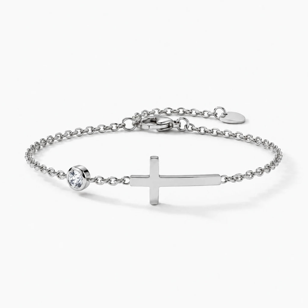 Luminous Faith Cross Bracelet - thumbnail silver