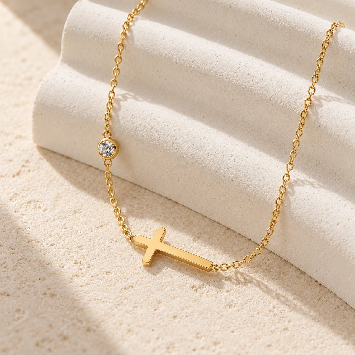Luminous Faith Cross Bracelet - display plaster