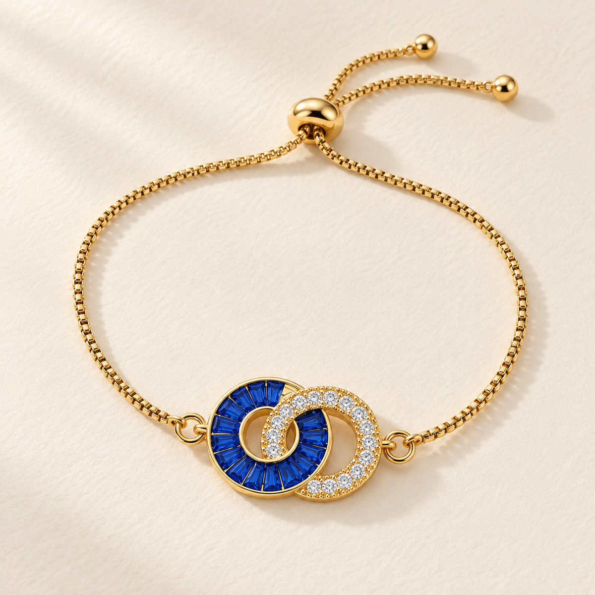 Mother & Daughter Birthstone Bracelet — neutral product still life