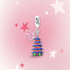 CALEO Japanese charm thumbnail - Mount Fuji Sakura Medallion Dangle Charm - pink star background - 2026-07-22