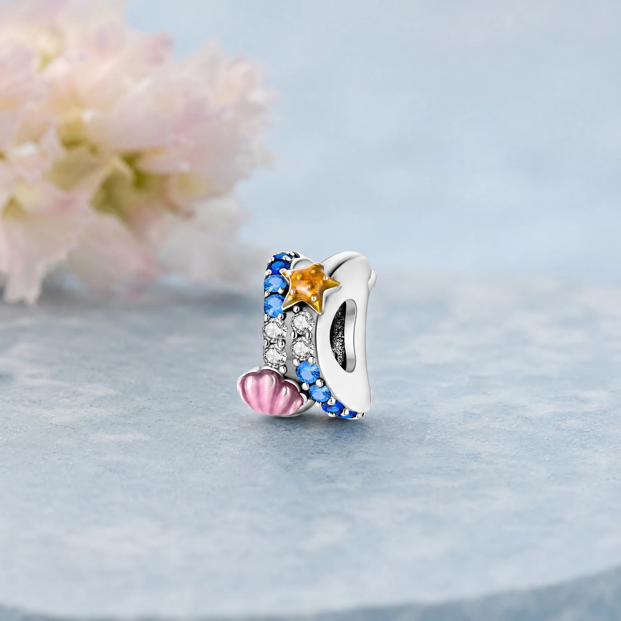 CALEO Nature & Flowers color-matched lifestyle image - Ocean Reef Bead Charm - nature-flowers-color-blue-ref10-ocean-reef-bead-charm - 2026-07-27