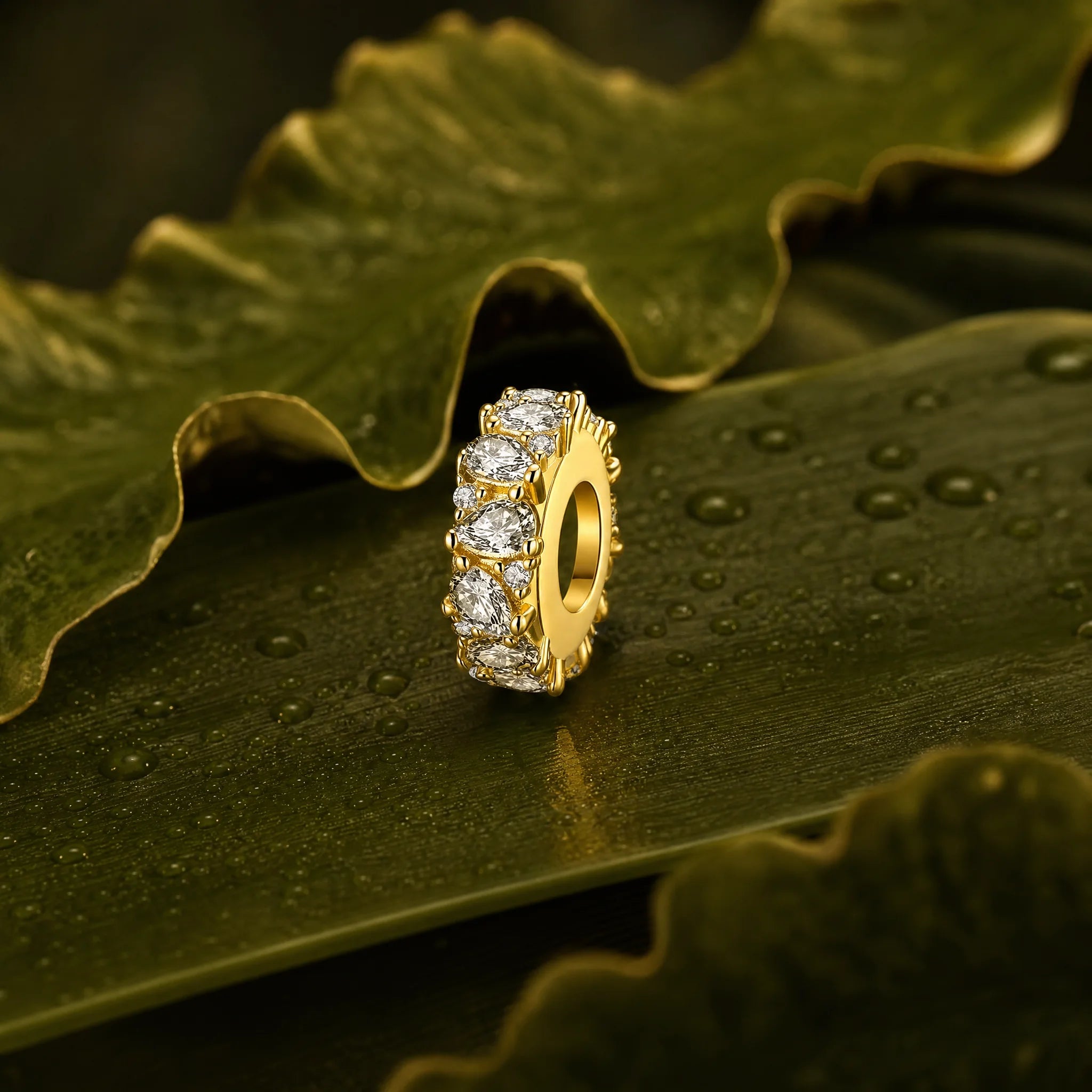 CALEO Nature & Flowers color-matched lifestyle image - Gold Crystal Flower Spacer Charm - nature-flowers-color-gold-ref27-gold-crystal-flower-spacer-charm - 2026-07-27