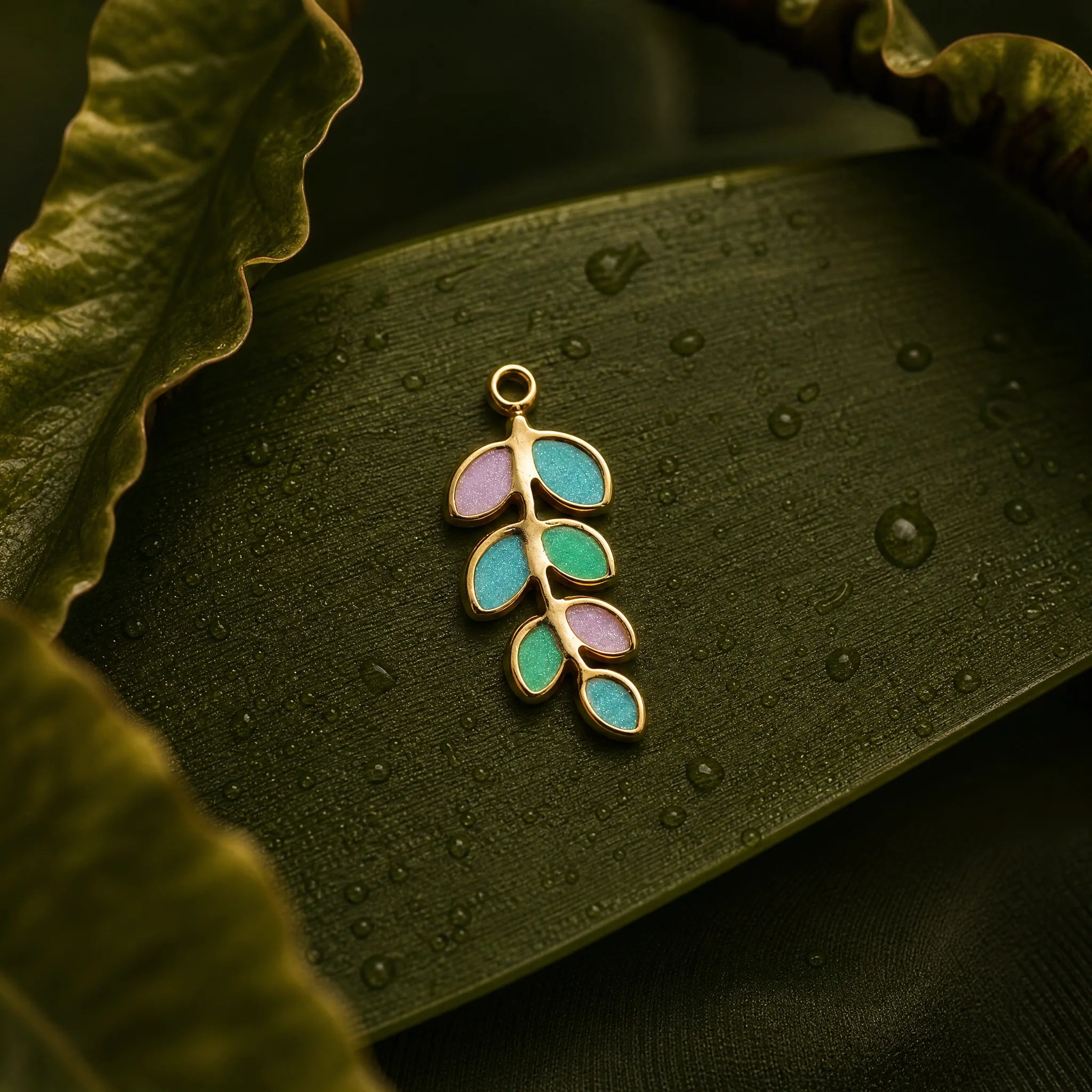 CALEO Nature & Flowers color-matched lifestyle image - Pastel Leaf Sprig Charm Set - nature-flowers-color-green-ref27-pastel-leaf-sprig-charm-set - 2026-07-27