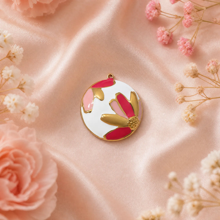 CALEO Nature & Flowers color-matched lifestyle image - Rose Petal Medallion Charm Set - nature-flowers-color-pink-ref22-rose-petal-medallion-charm-set - 2026-07-27