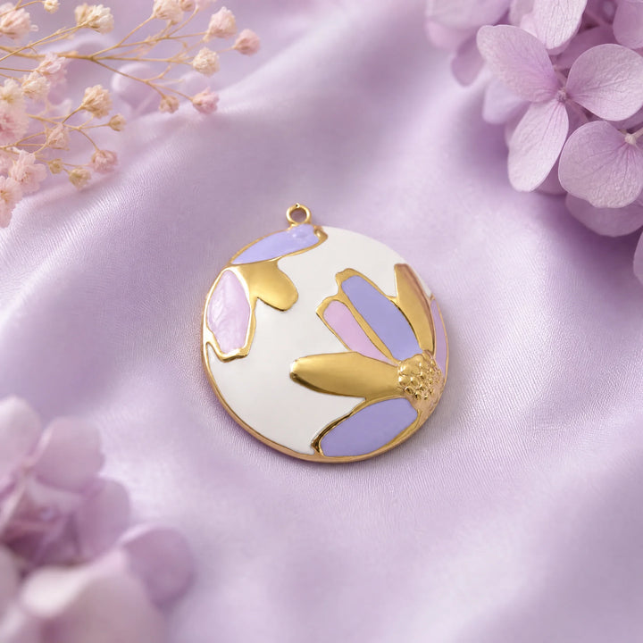 CALEO Nature & Flowers color-matched lifestyle image - Lavender Petal Medallion Charm Set - nature-flowers-color-purple-ref22-lavender-petal-medallion-charm-set - 2026-07-27