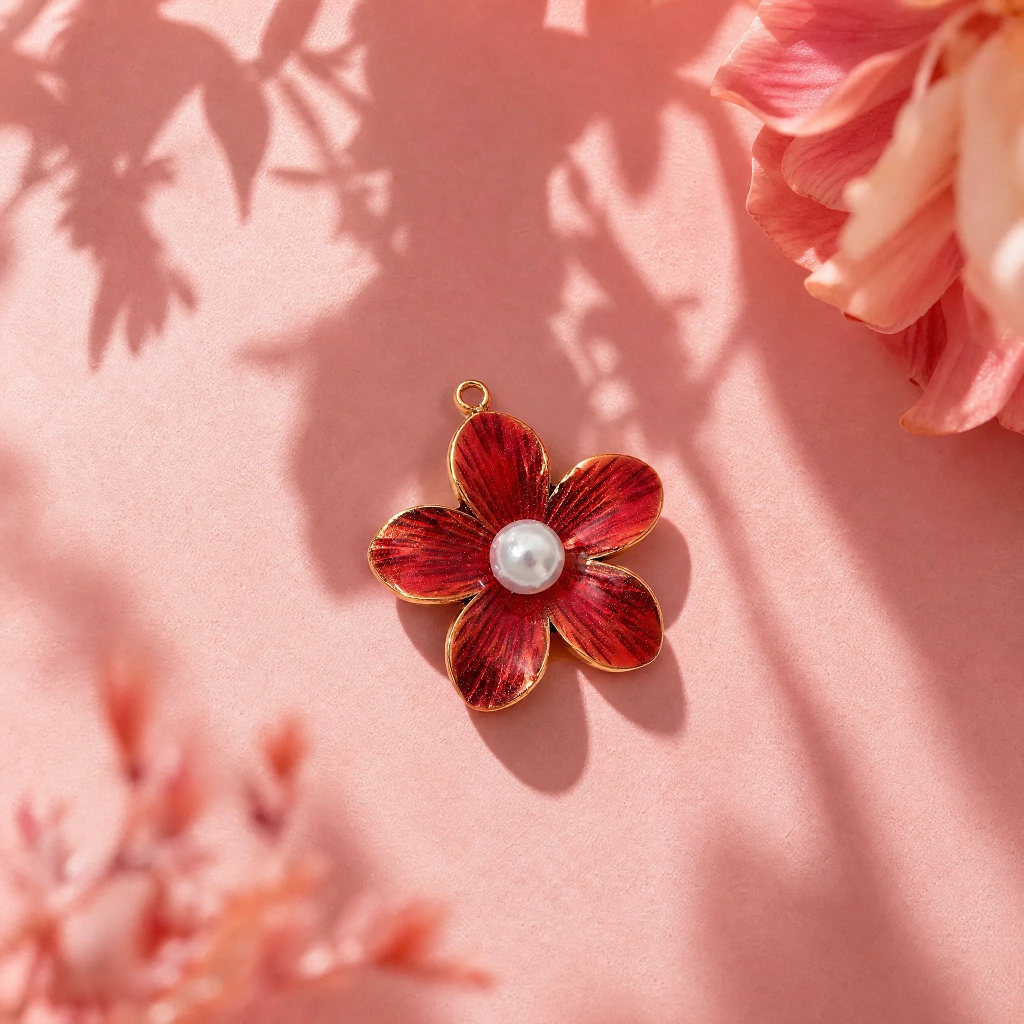 CALEO Nature & Flowers color-matched lifestyle image - Ruby Pearl Blossom Charm Set - nature-flowers-color-red-ref20-ruby-pearl-blossom-charm-set - 2026-07-27