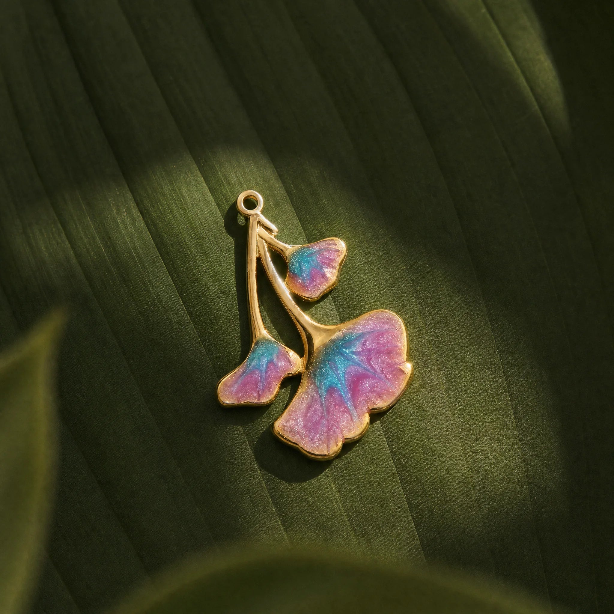 CALEO Nature & Flowers color-matched lifestyle image - Aurora Ginkgo Leaf Charm Set - nature-flowers-color-retry-ref26-aurora-ginkgo-leaf-charm-set - 2026-07-27