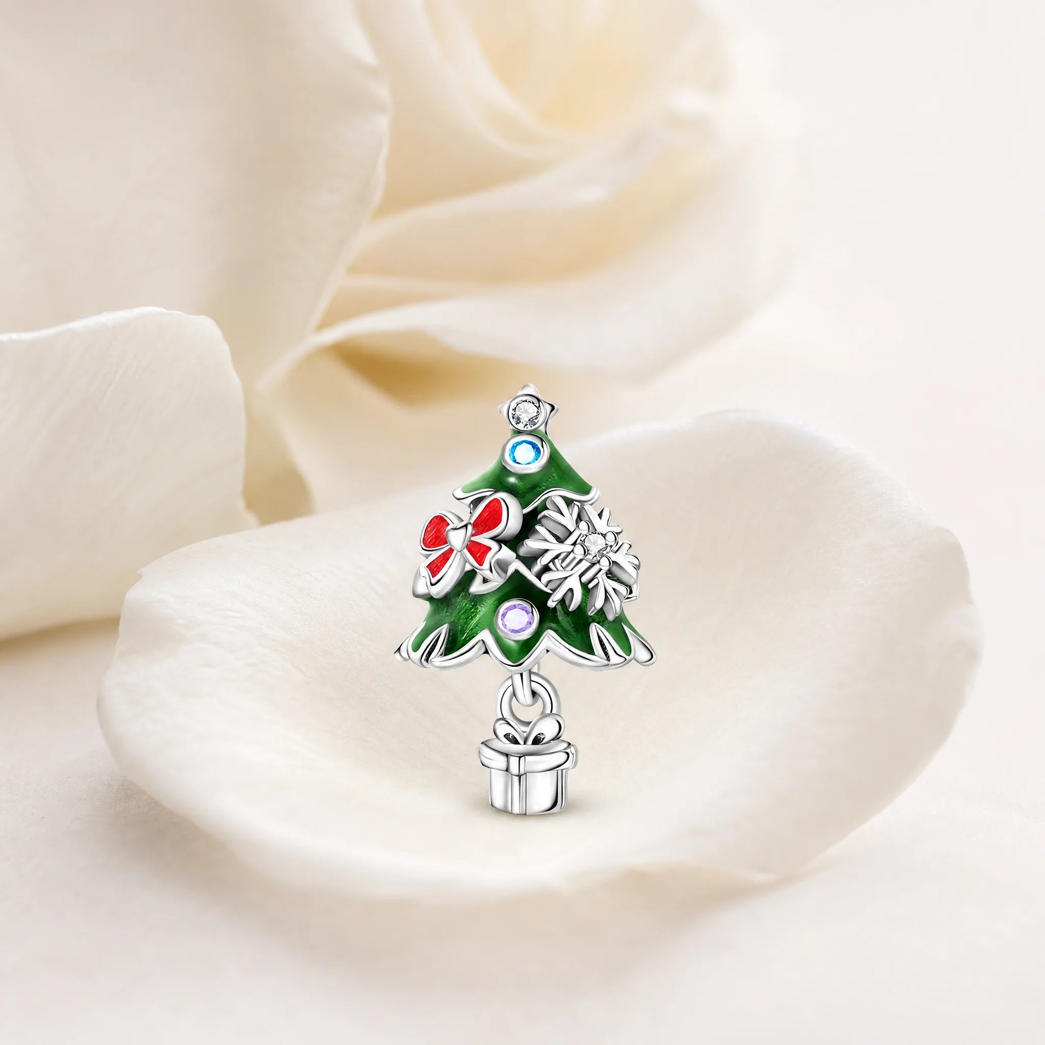 CALEO Nature & Flowers color-matched lifestyle image - Snowflake Christmas Tree Dangle Charm - nature-flowers-color-white-ref05-snowflake-christmas-tree-dangle-charm - 2026-07-27