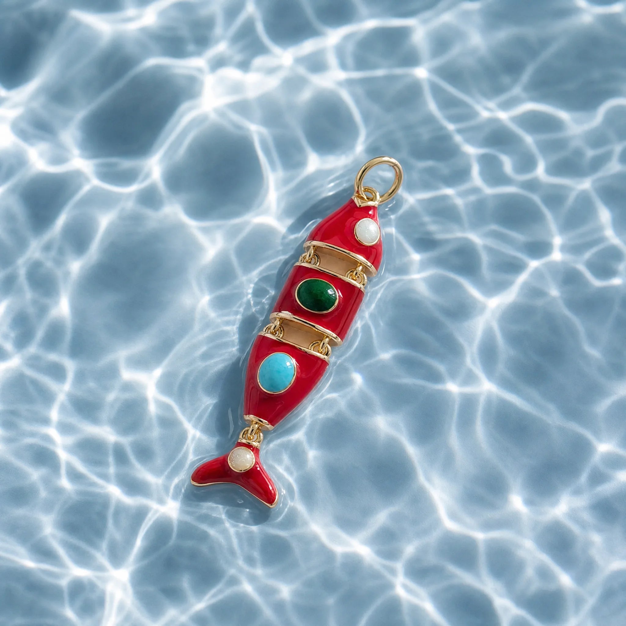 CALEO ocean lifestyle image - Gold Red Fish Pendant Charm - ocean-extra-ref02-gold-red-fish-pendant-charm - 2026-07-23