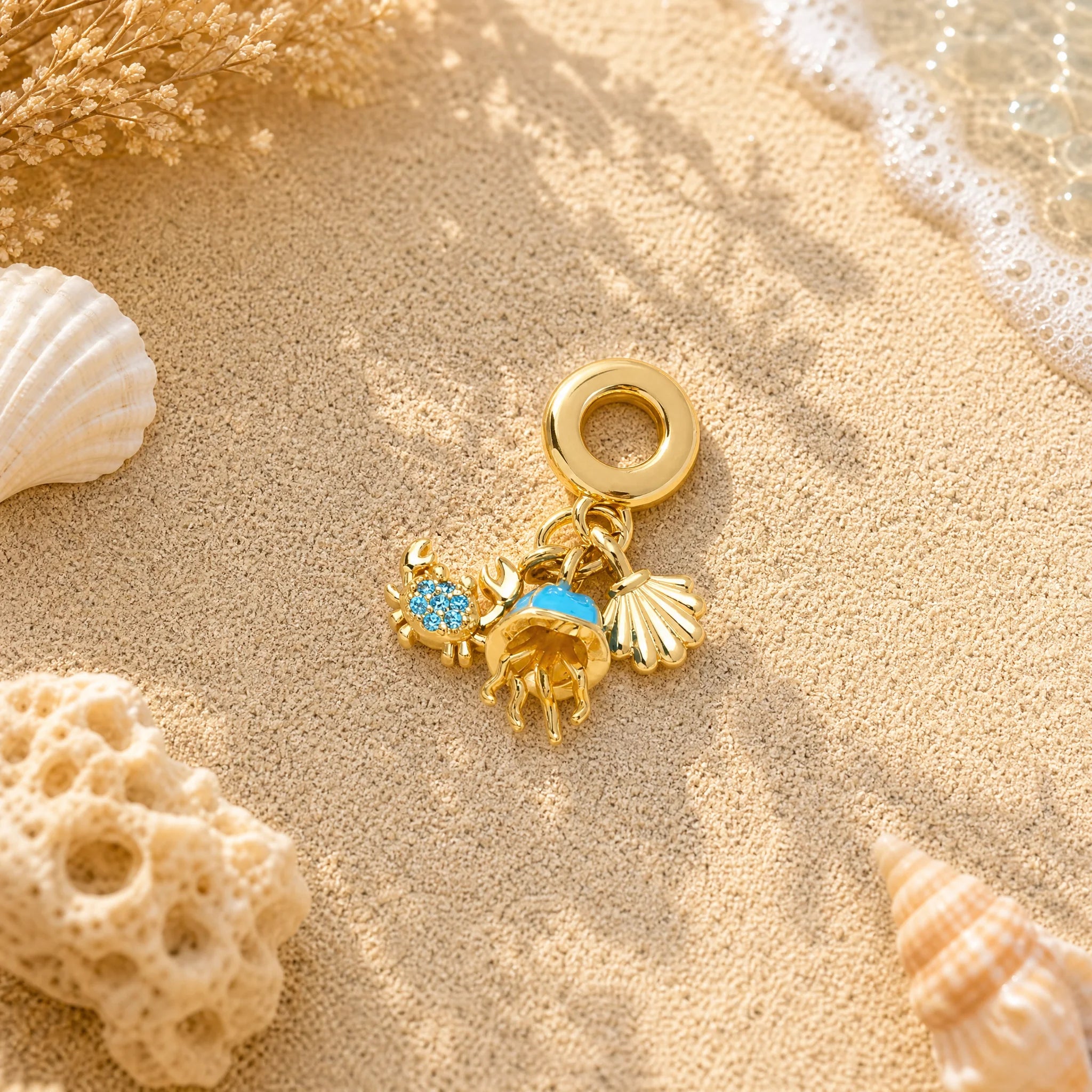 CALEO ocean lifestyle image - Blue Ocean Crab & Jellyfish Dangle Charm - ocean-extra-ref11-blue-ocean-crab-jellyfish-dangle-charm - 2026-07-23