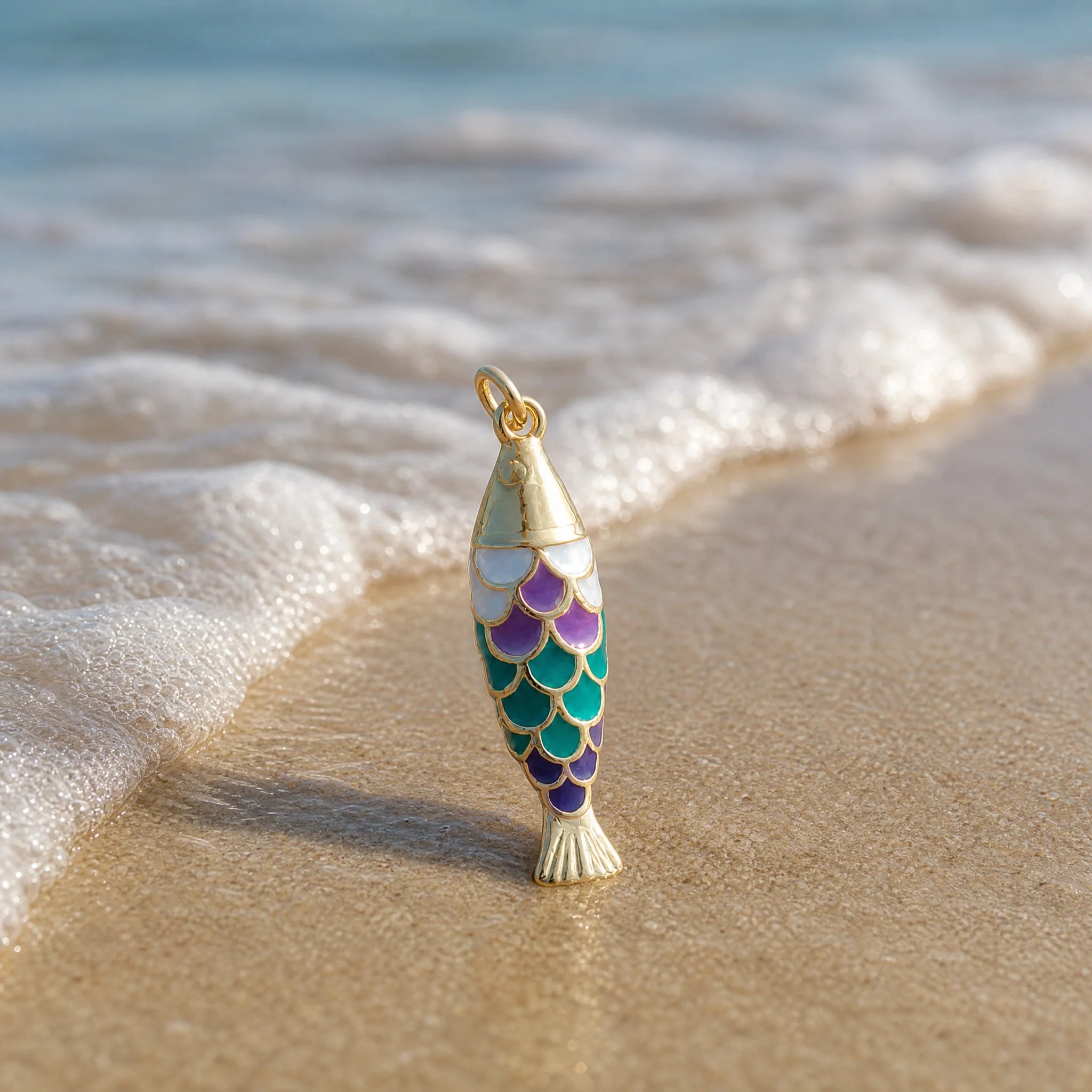 CALEO ocean lifestyle image - Gold Purple Fish Pendant Charm - ocean-extra-ref14-gold-purple-fish-pendant-charm - 2026-07-23