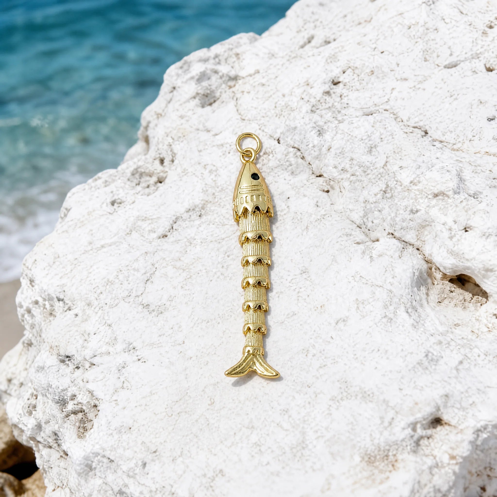 CALEO ocean lifestyle image - Gold Long Fish Pendant Charm - ocean-extra-ref19-gold-long-fish-pendant-charm - 2026-07-23