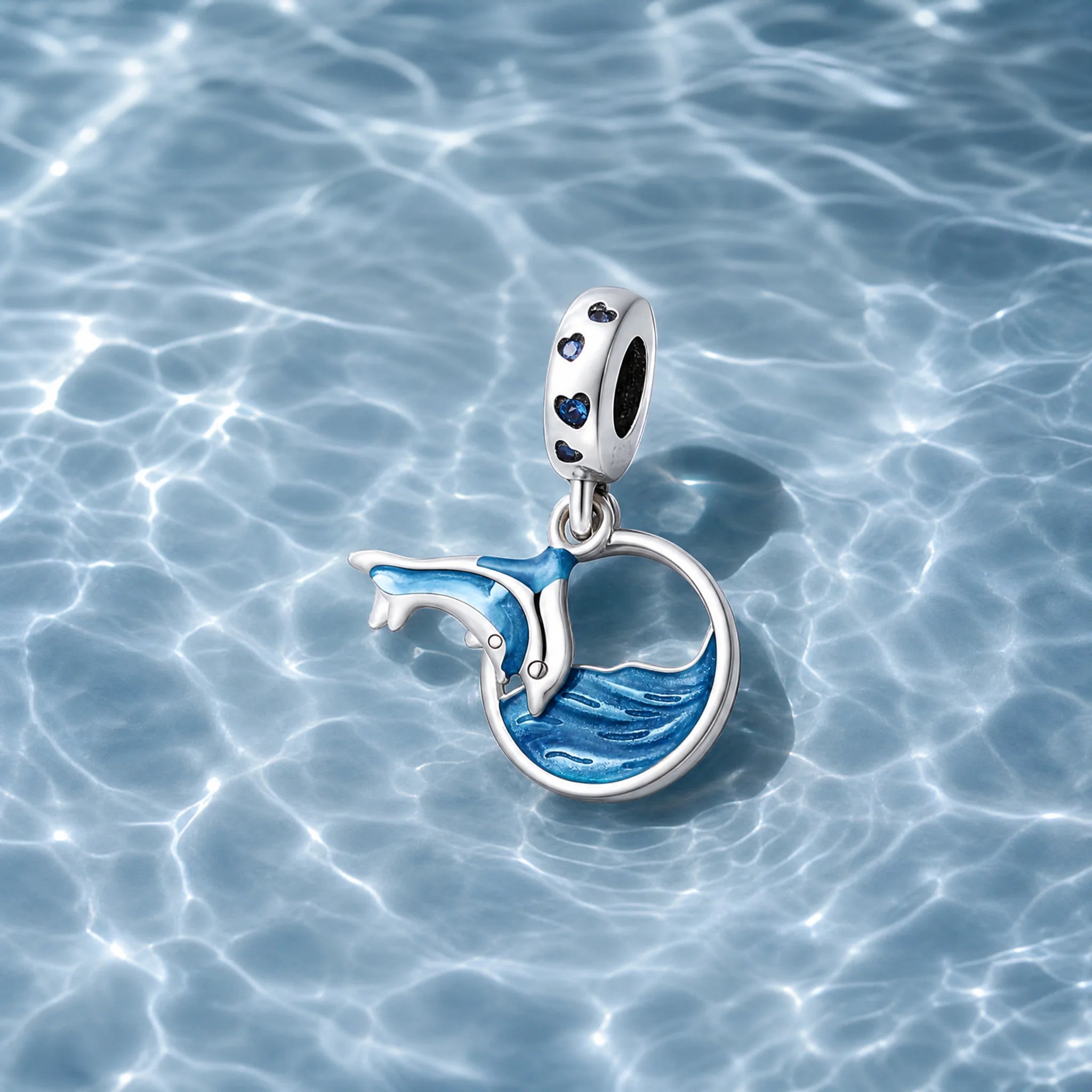 CALEO ocean lifestyle image - Blue Whale Tail Circle Charm - ocean-ref04-blue-whale-tail-circle-charm - 2026-07-23