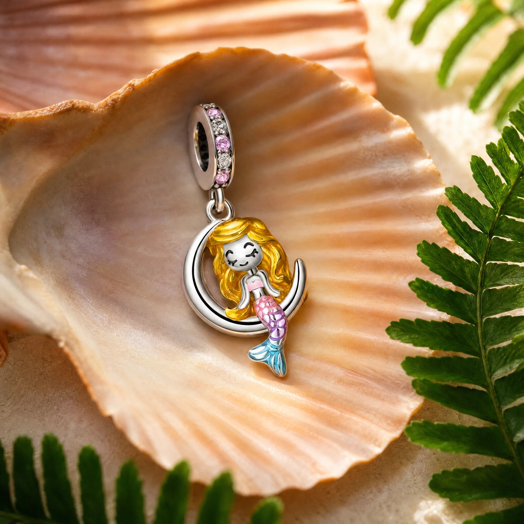 CALEO ocean lifestyle image - Mermaid Moon Dangle Charm - ocean-ref10-mermaid-moon-dangle-charm - 2026-07-23