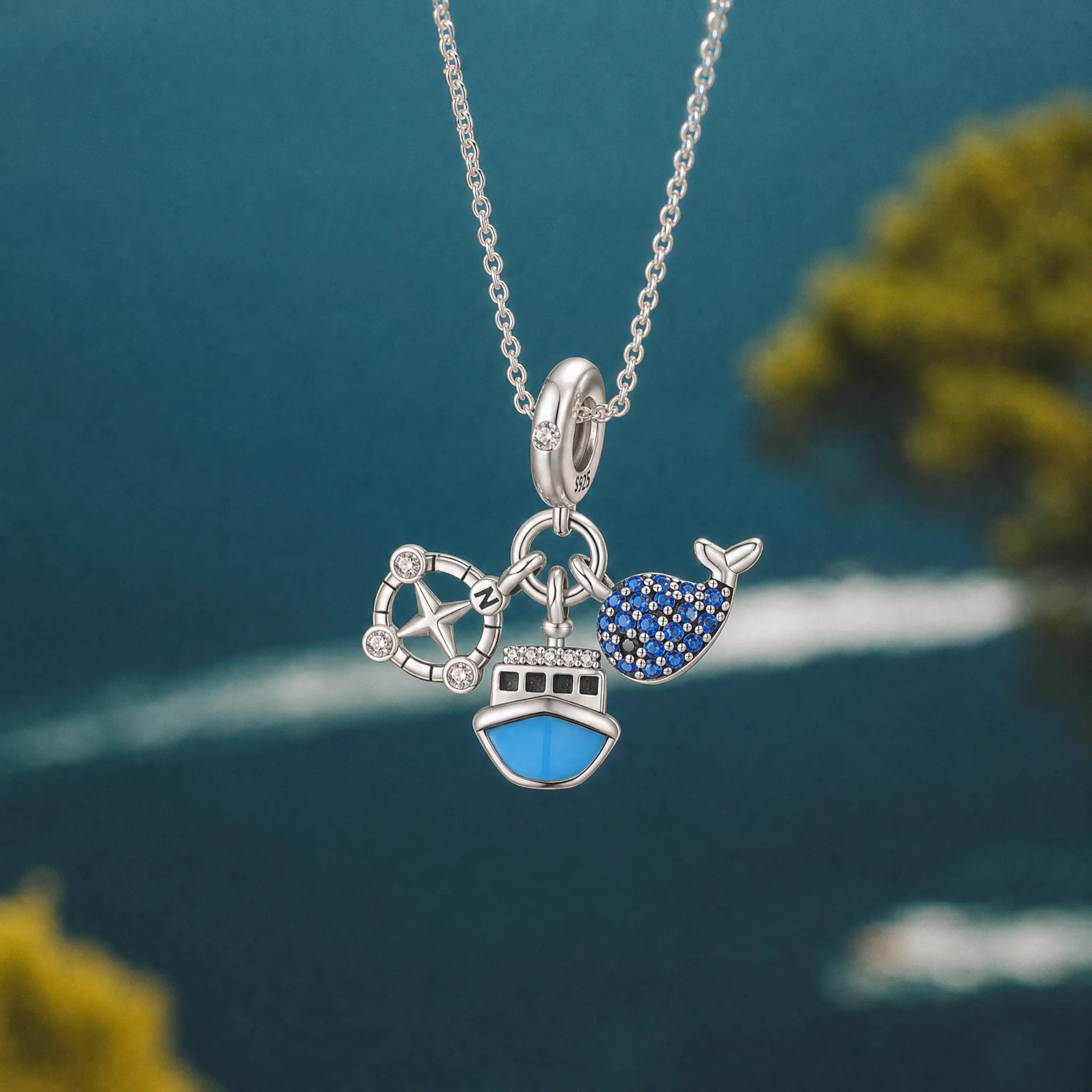 CALEO ocean lifestyle image - Nautical Ship & Whale Cluster Charm - ocean-ref13-nautical-ship-whale-cluster-charm - 2026-07-23