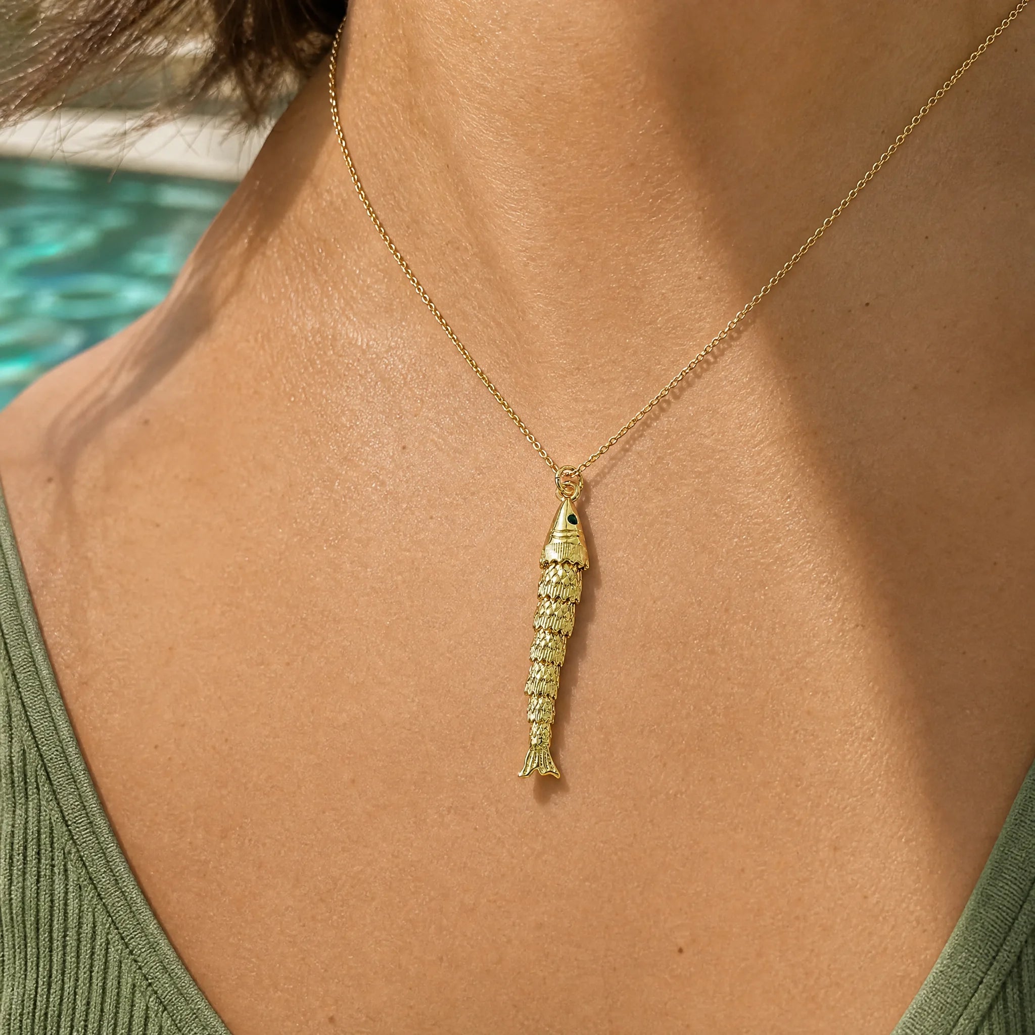 CALEO ocean lifestyle image - Gold Needlefish Pendant Charm - ocean-ref20-gold-needlefish-pendant-charm - 2026-07-23