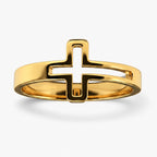 Open Grace Cross Ring - thumbnail gold