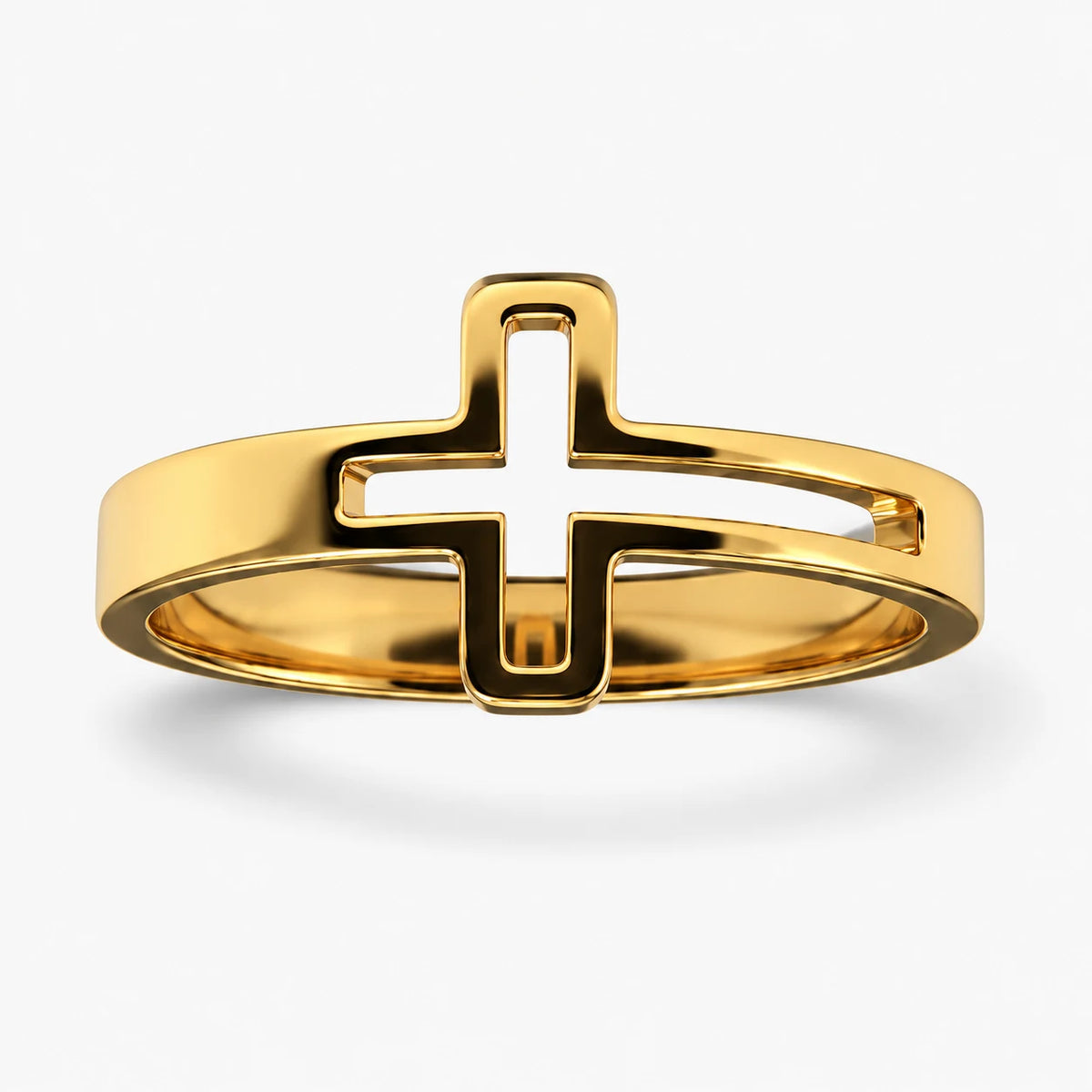 Open Grace Cross Ring - thumbnail gold