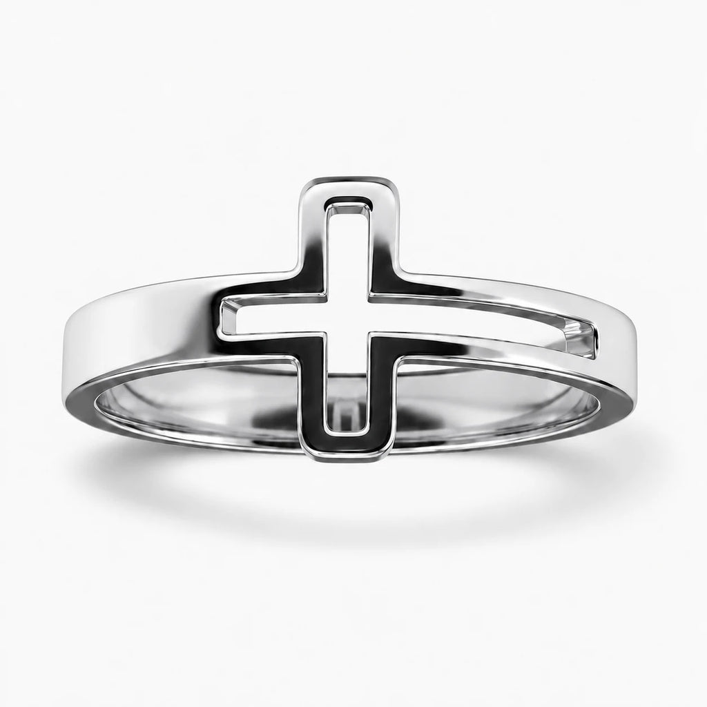 Open Grace Cross Ring - thumbnail silver