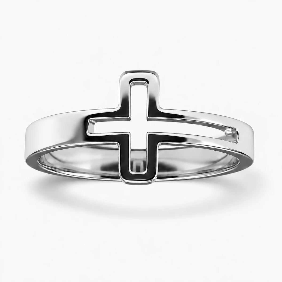 Open Grace Cross Ring - thumbnail silver