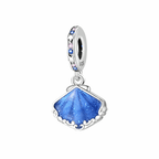 Glow-in-the-Dark Blue Seashell Dangle Charm