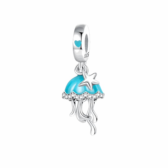Glow-in-the-Dark Blue Jellyfish Dangle Charm