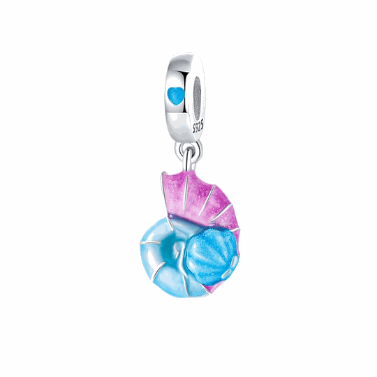 Glow-in-the-Dark Pink Seashell Dangle Charm