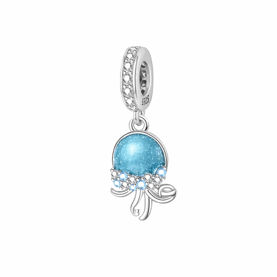 Glow-in-the-Dark Blue Whale Dangle Charm