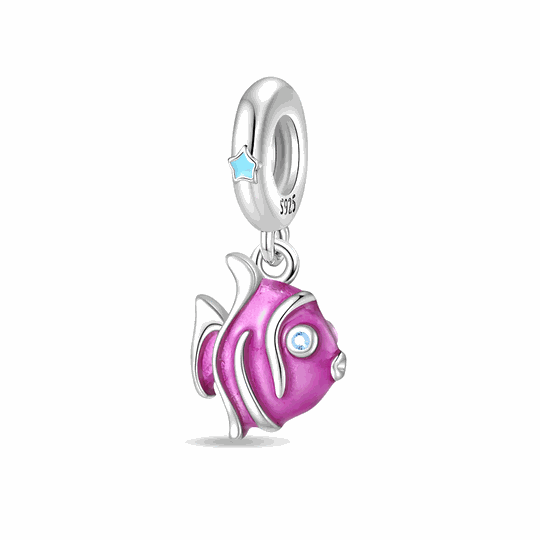 Glow-in-the-Dark Pink Fish Dangle Charm