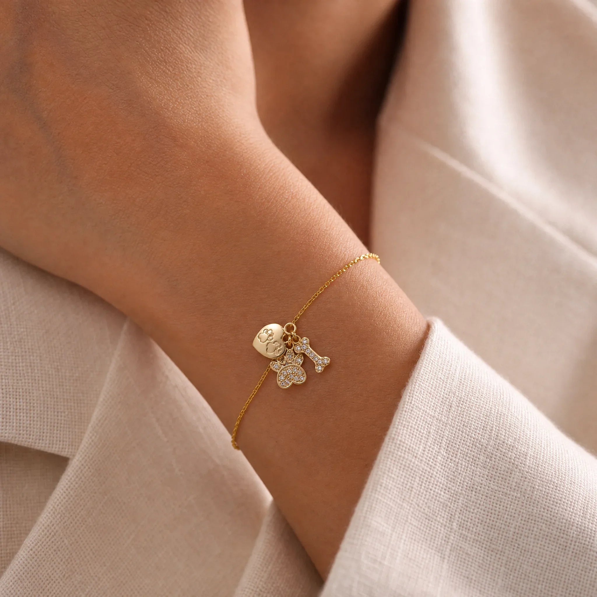Paw, Heart & Bone Dangle Charm lifestyle jewelry image