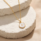 Pearl Grace Cross Necklace - pearl grace cross white stone still life